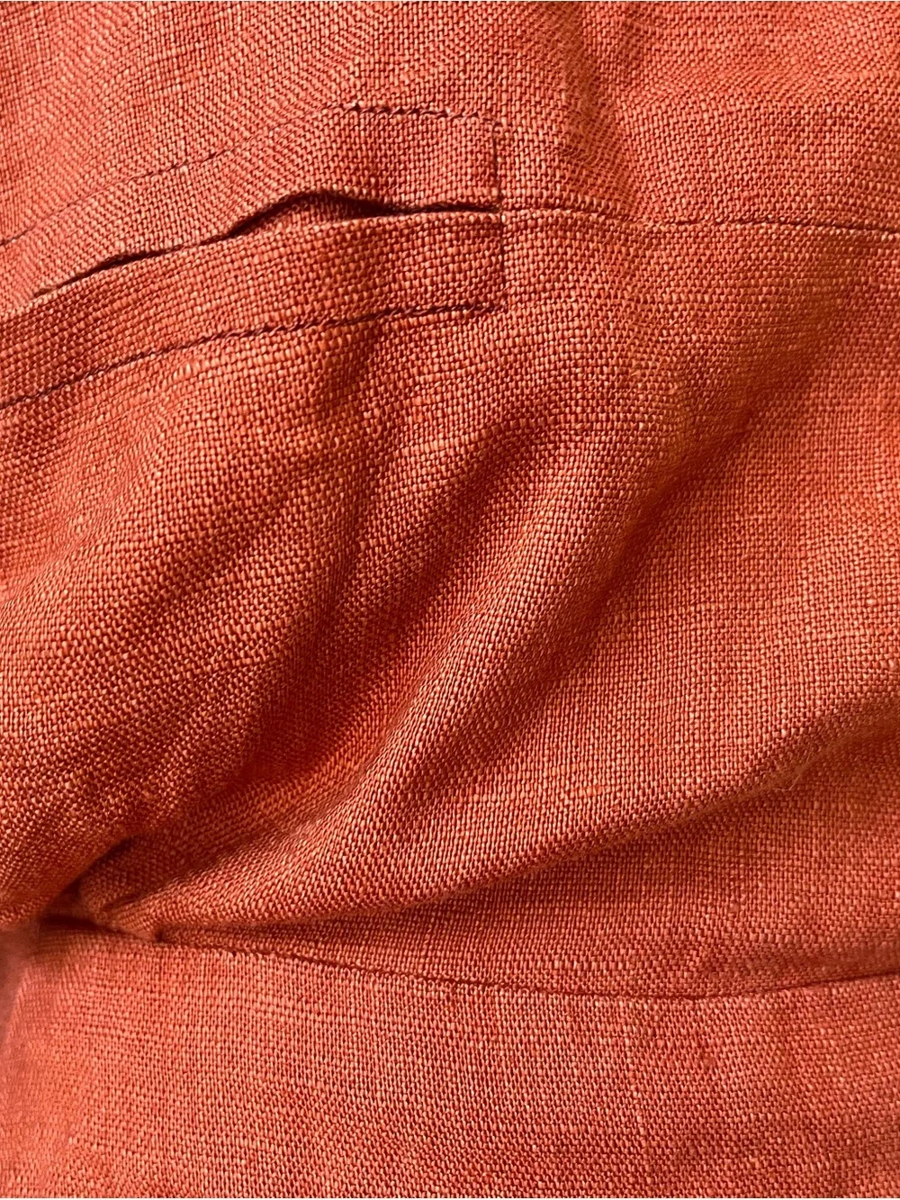 VTg 30s 40s Linen? Dress Secretary Sailor Size XS/S Burnt Orange tie neck - Picture 8 of 14